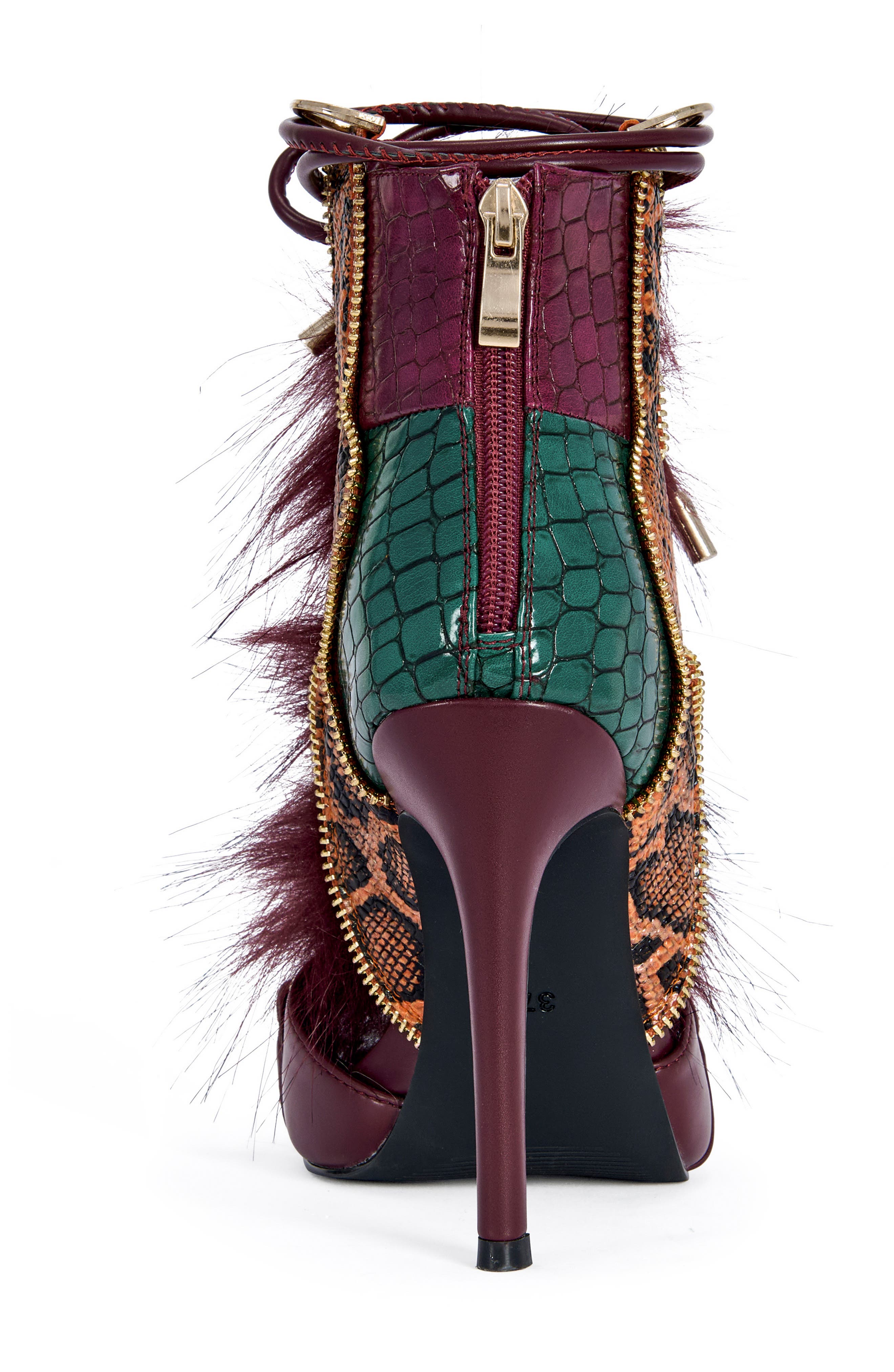 Heather Mixed Media Stiletto Sandal, Alternate, color, BURGUNDY MULTI