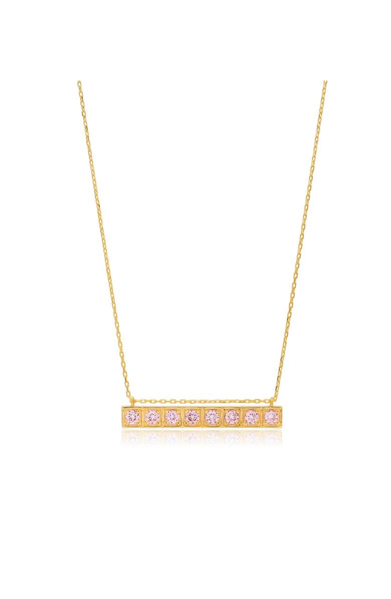 Mazin Jewels Pink Bar Pendant, Main, color, Gold