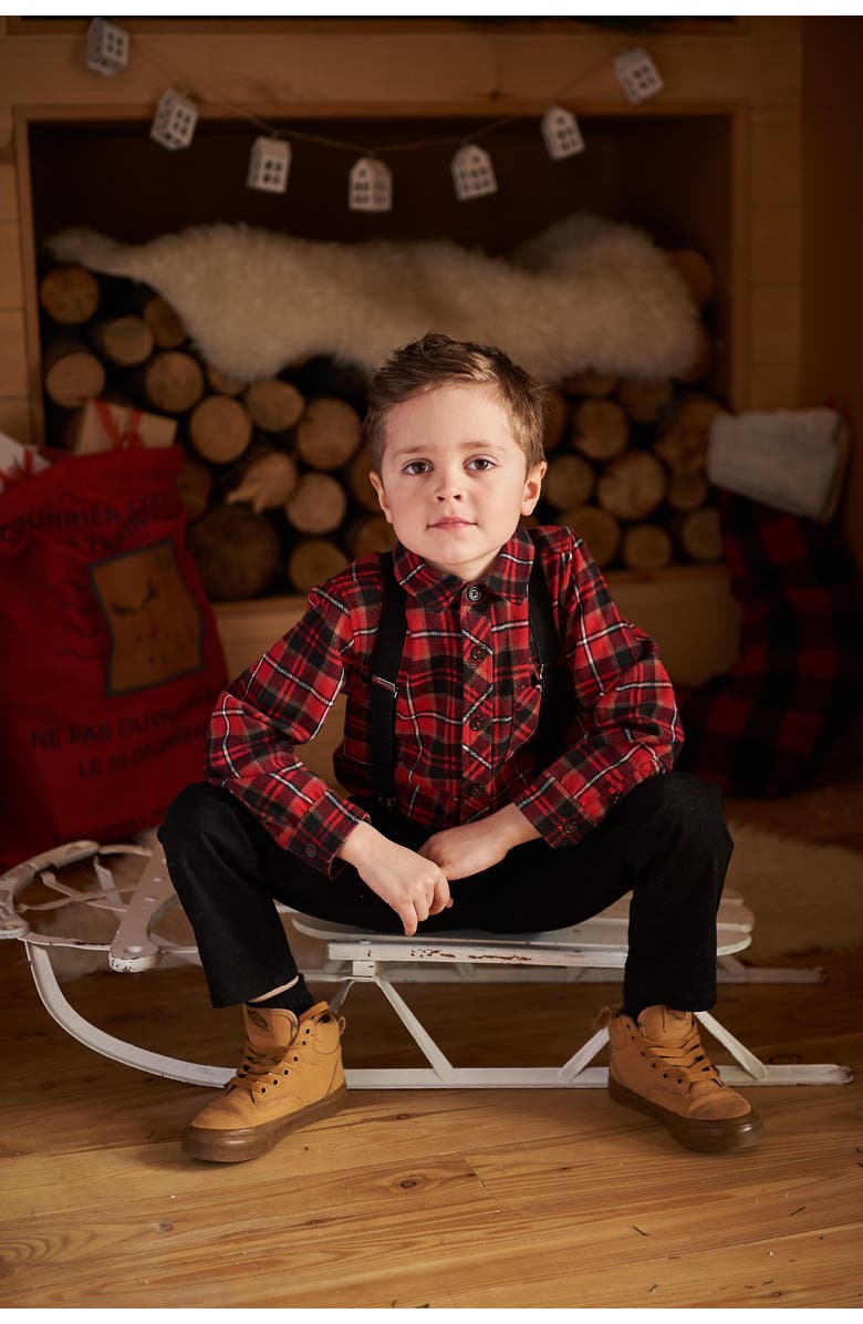 Deux par Deux Baby Boy's Elastic Suspenders Black, Alternate, color, 