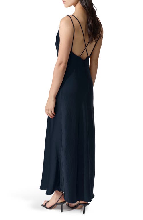 DELUC DELUC SIENNA STRAPPY HAMMERED SATIN MAXI DRESS