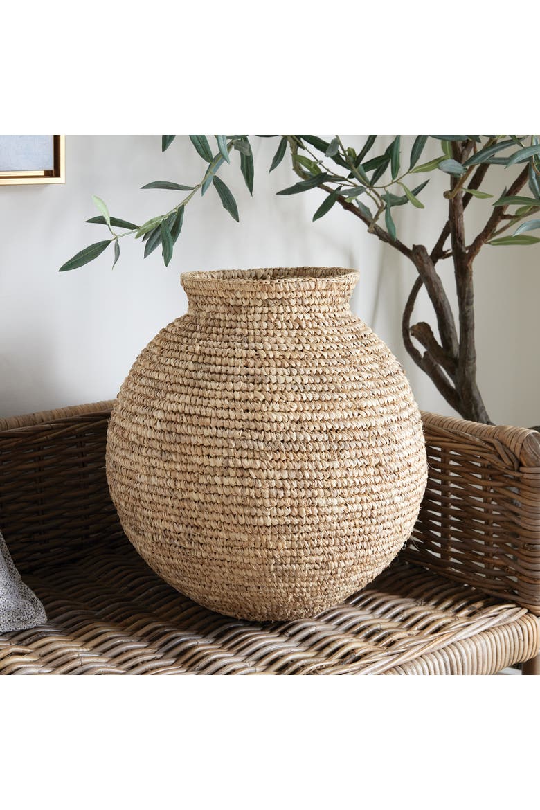 Remi Woven Vase Large, Alternate, color, Beige