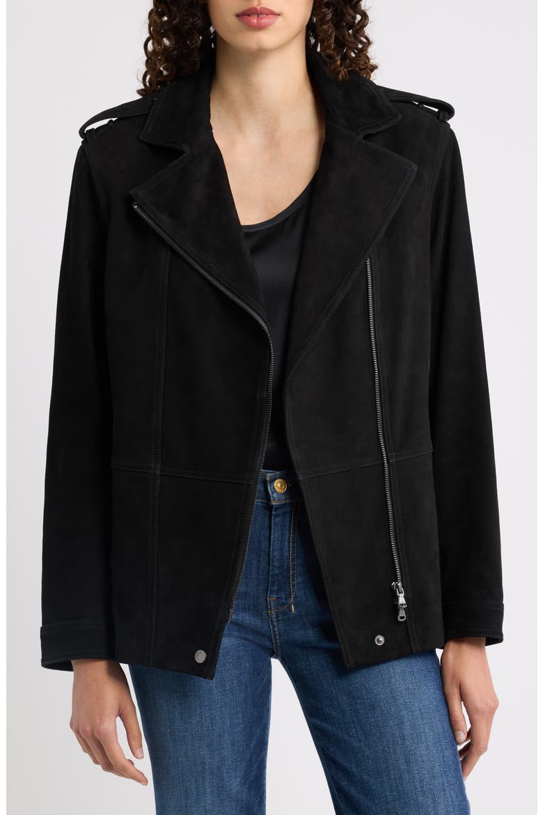 Priscilla Suede Jacket, Alternate, color, BLACK
