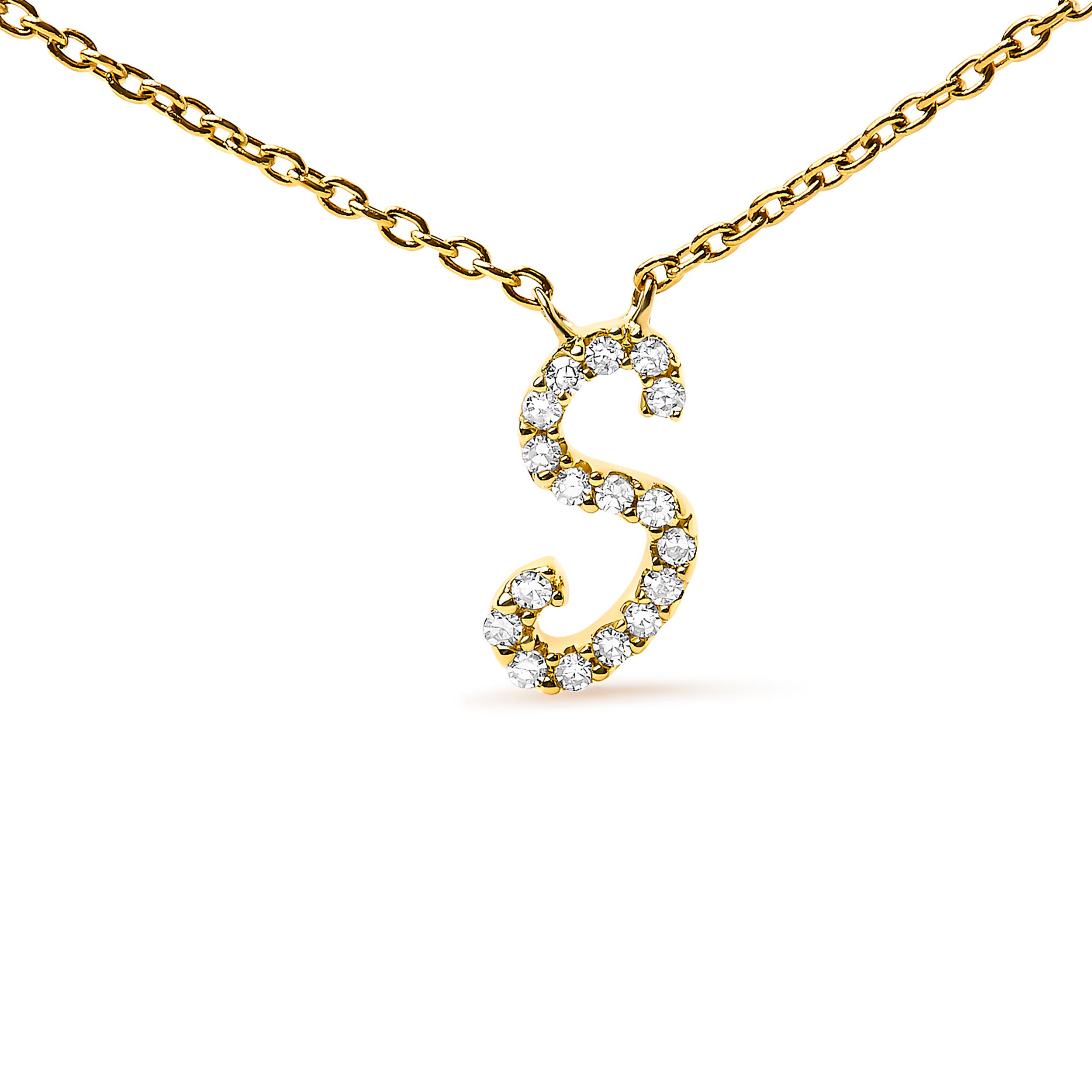 Haus of Brilliance 10K Gold Diamond Accent A-Z Initial Script Style ...