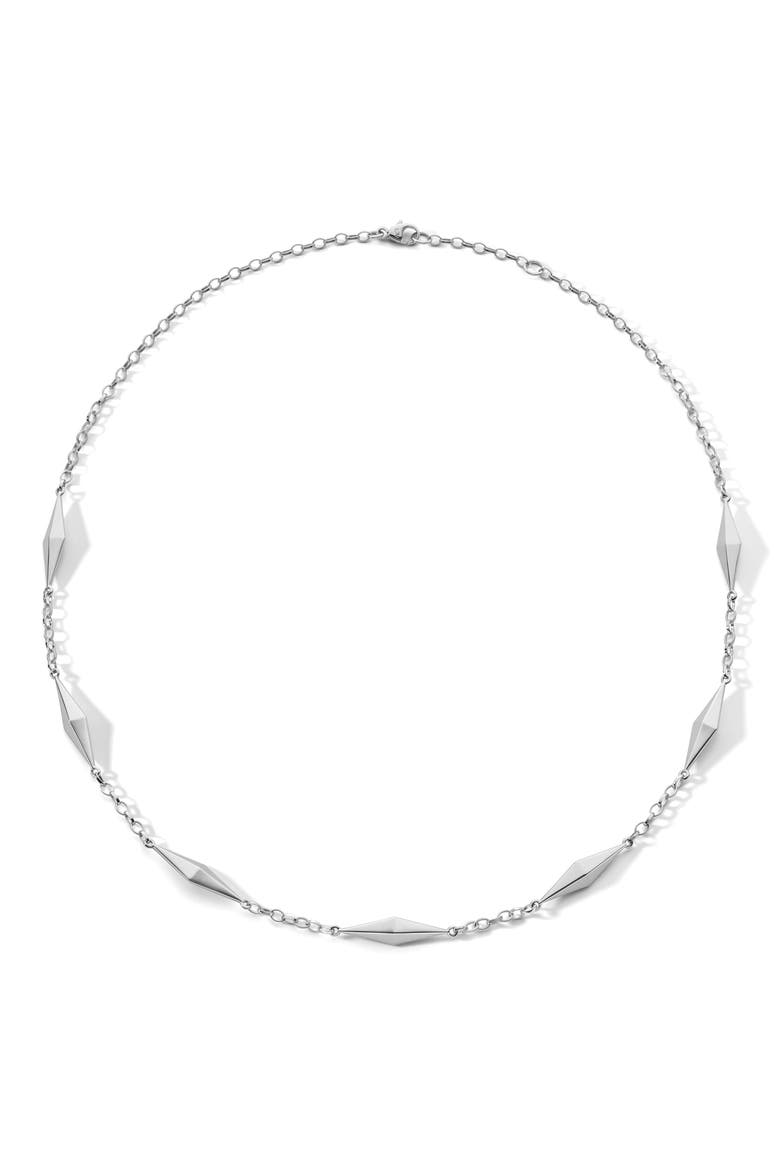 Points North Geometric Station Necklace, Alternate, color, SILVER