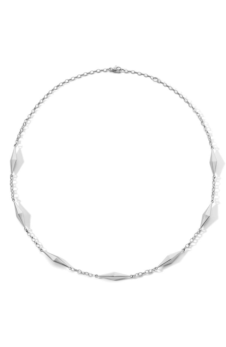 Monica Rich Kosann Points North Geometric Station Necklace, Alternate, color, Silver