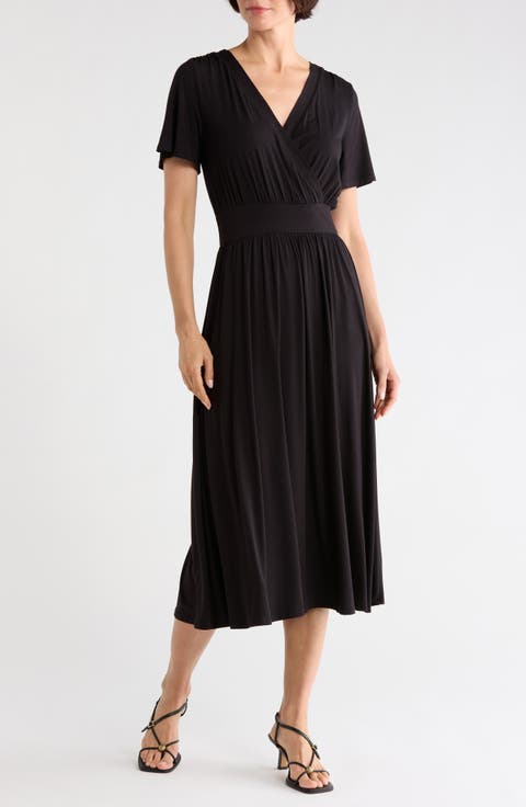 WEST KEI Knit Short Sleeve Midi Dress