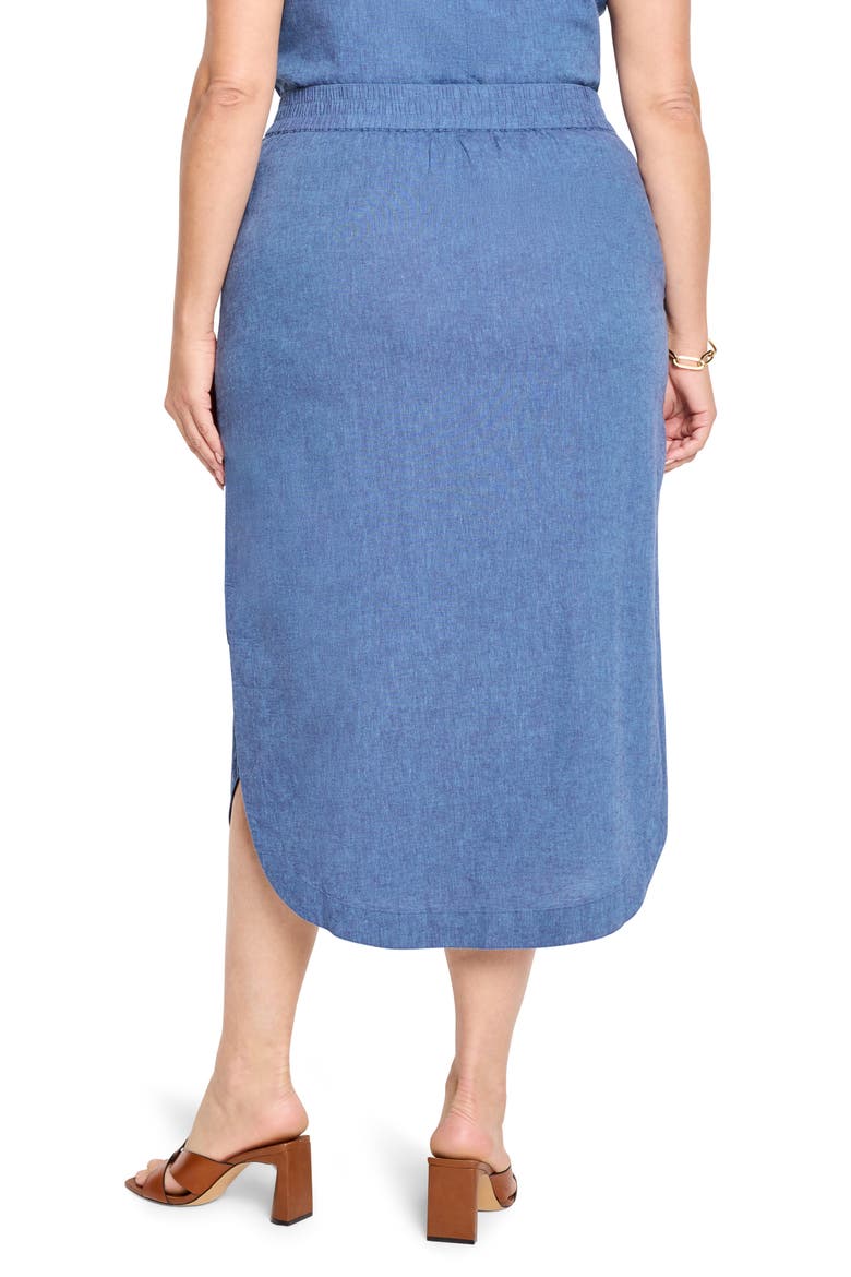 Rumba Linen Blend Midi Skirt, Alternate, color, BLUE MIX