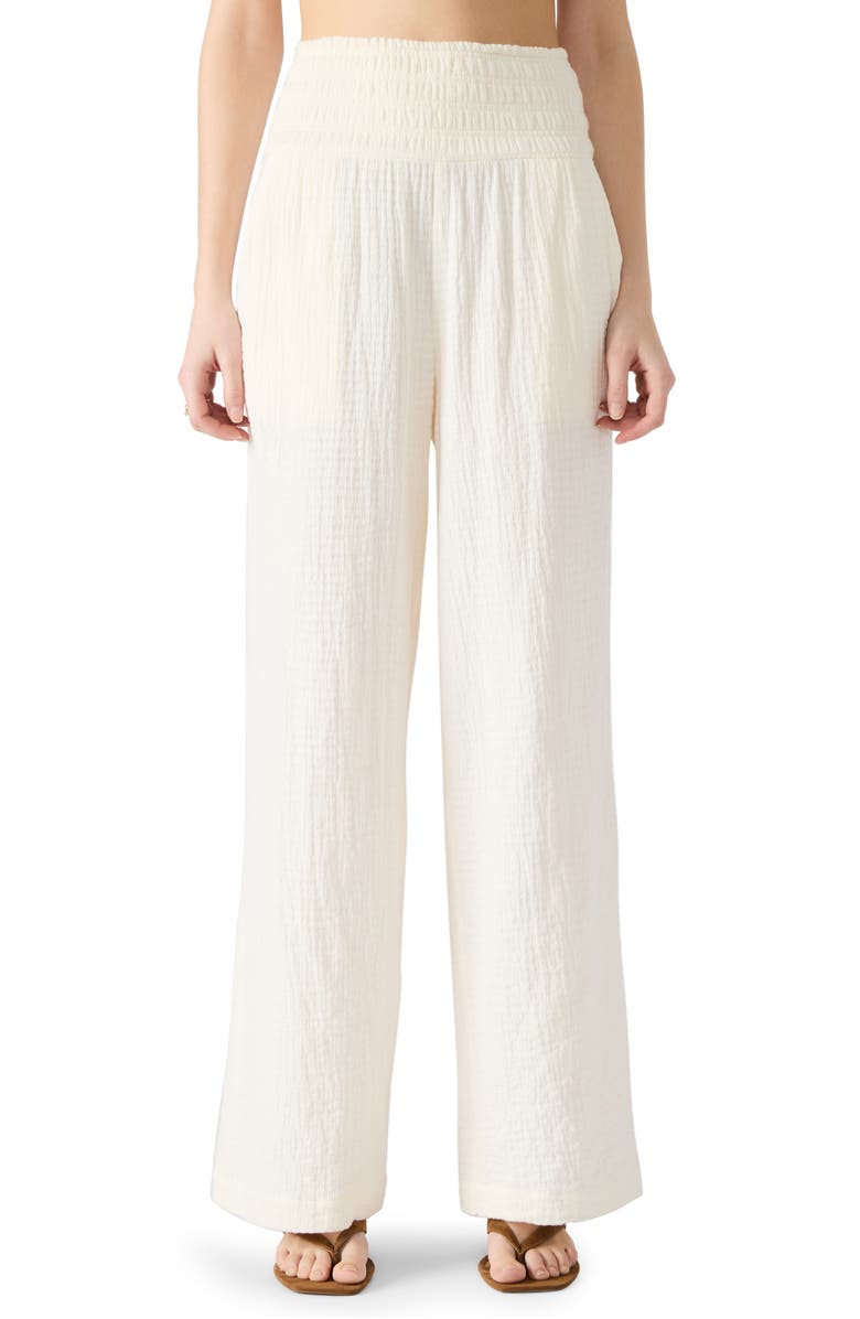 Steve Madden Pomeline Stretch Cotton Guaze Pants, Main, color, 