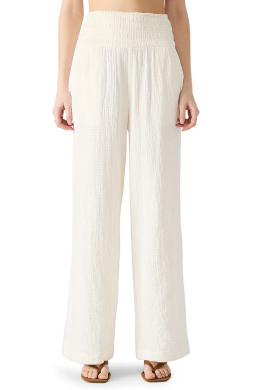 Steve Madden Pomeline Stretch Cotton Guaze Pants In White