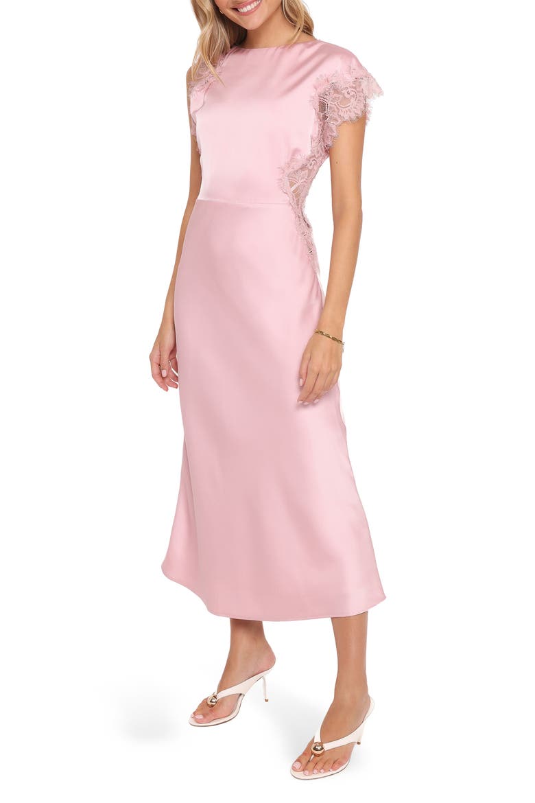 Jenelle Satin Cocktail Dress, Alternate, color, PALE PINK