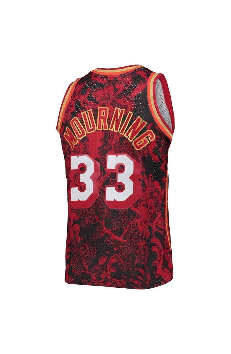 Mitchell & Ness Men's Mitchell & Ness Alonzo Mourning Red Miami Heat Hardwood Classics 1996/97 Lunar New Year Swingman Jersey, Alternate, color,