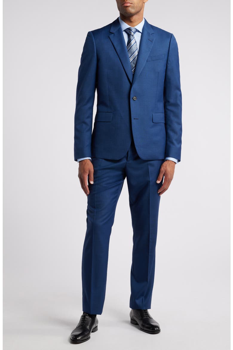 Tailored Fit Wool Suit, Main, color, INKY BLUE