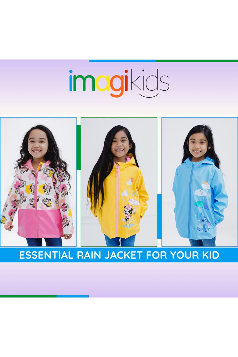 Minnie Mouse Hooded Zip-Up Rain Jacket, Alternate, color, Minnie Floral White