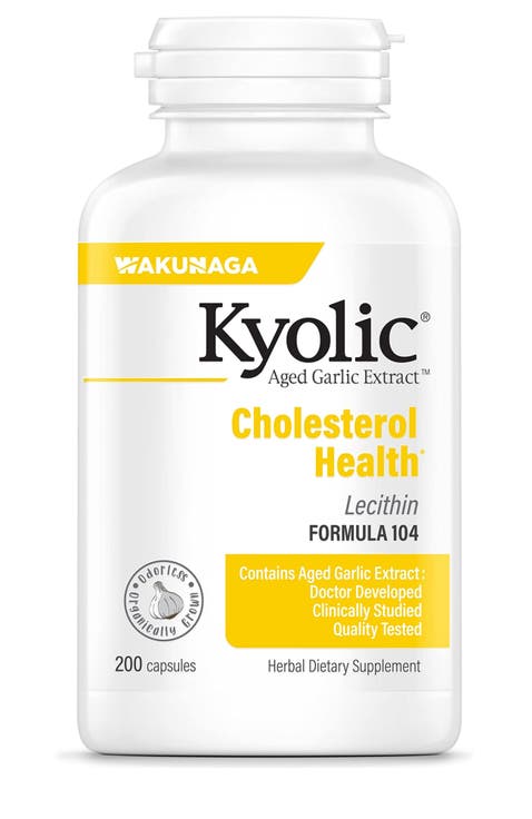 Aged Garlic Extract Formula 104, Cholesterol Health, 200 ct Capsules