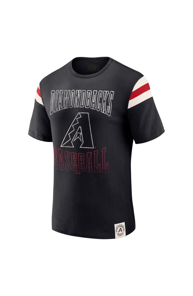 Darius Rucker Collection by Fanatics Men's Darius Rucker Collection by Fanatics Black Arizona Diamondbacks Distressed Sleeve Stripe T-Shirt, Alternate, color, Black