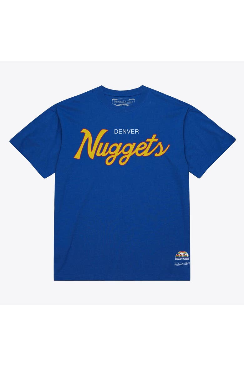 Men's Mitchell & Ness Royal Denver Nuggets Vintage Wordmark T-Shirt, Main, color, Royal
