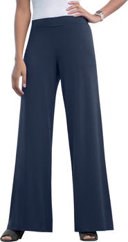 Jessica London Stretch Knit Wide Leg Pant