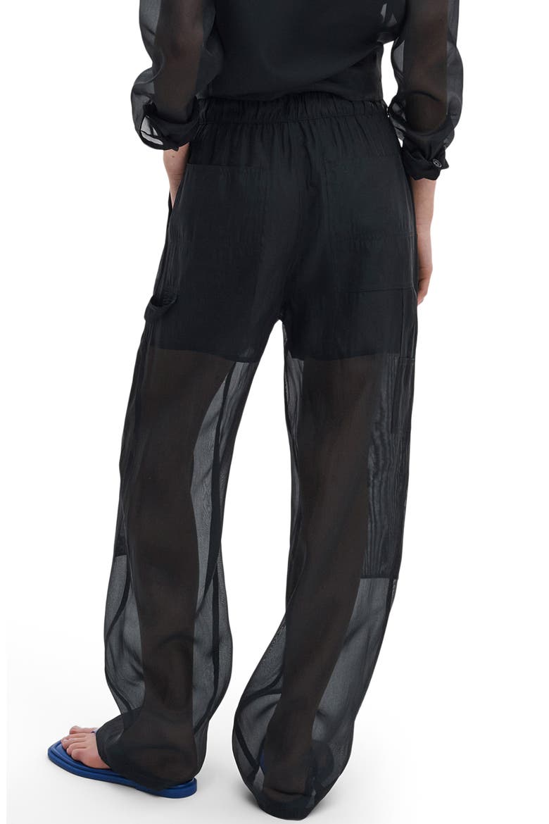 Atlas Organza Utility Pants, Alternate, color, BLACK