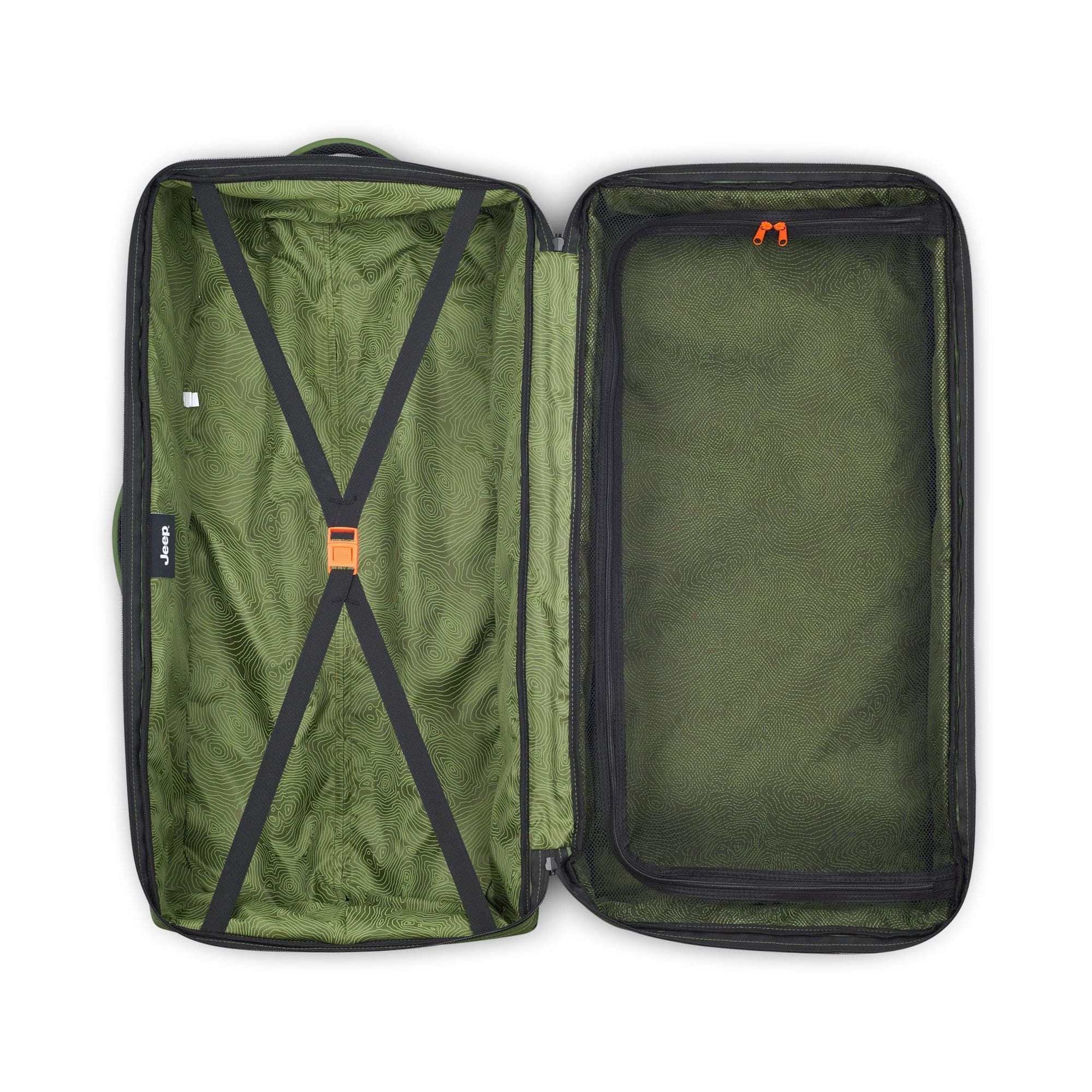 JS006B  31 Inch Two Wheel Rolling Travel Duffle Bag, Alternate, color, Elm Green