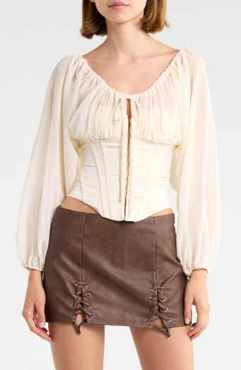 Blouson Sleeve Corset Top
