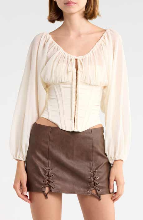 Blouson Sleeve Corset Top