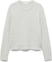 MANGO TEEN Cable Cotton Blend Sweater