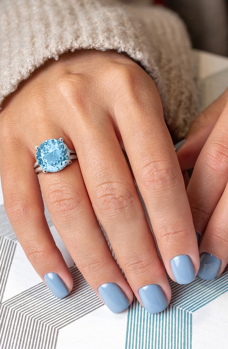 DELMAR Sky Blue Topaz Solitaire Ring, Alternate, color, Blue