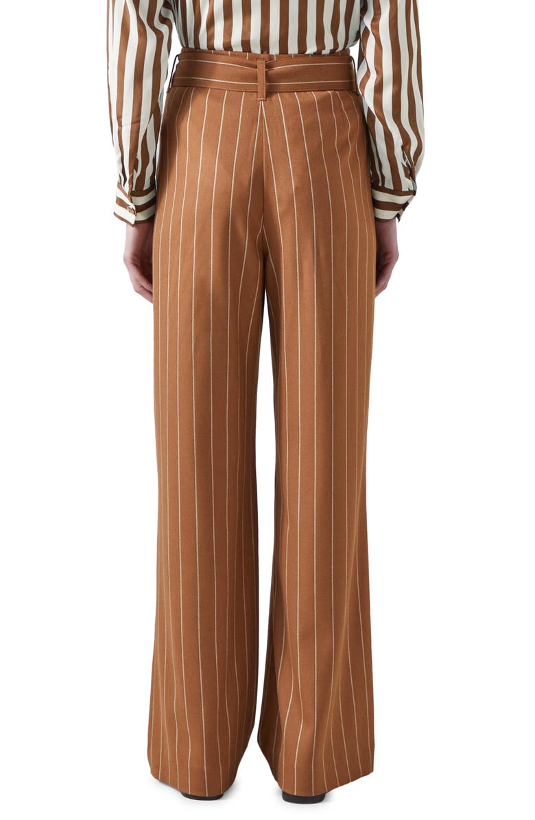 LK Bennett Ellis Stripe Tie Waist Straight Leg Pants, Alternate, color, 