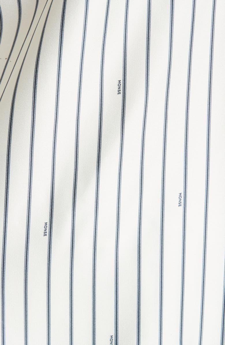 MONSE Off the Shoulder Pinstripe Silk Blouse, Alternate, color, 