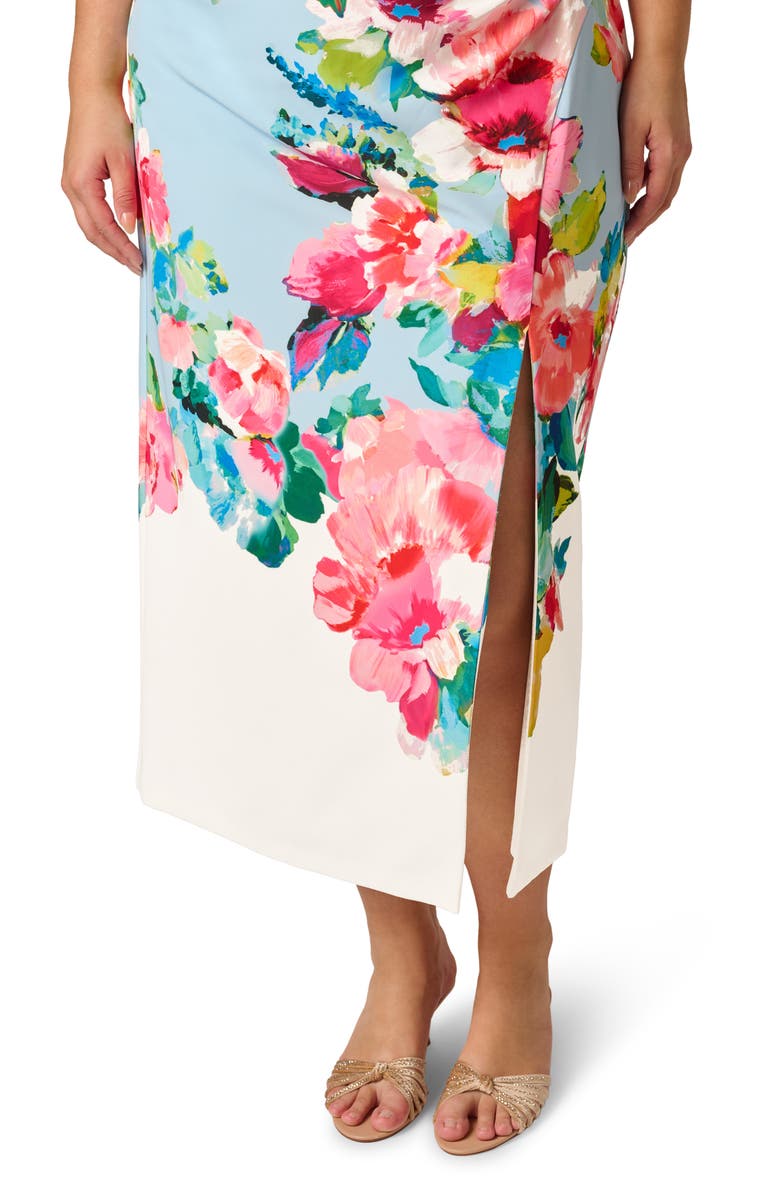 Adrianna Papell Print One-Shoulder Gown, Alternate, color, 