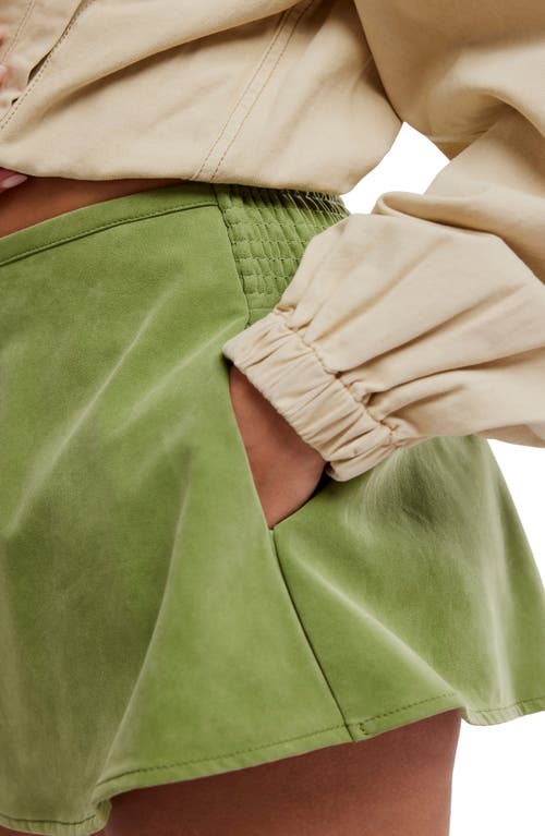 Free People Paradise Found Faux Suede Skort In Green