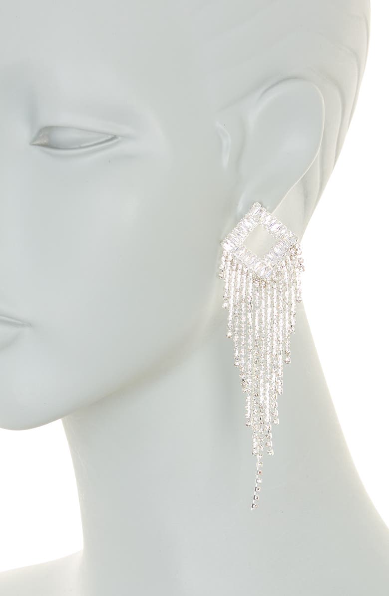 NATASHA Cubic Zirconia Crystal Fringe Drop Earrings, Alternate, color, 