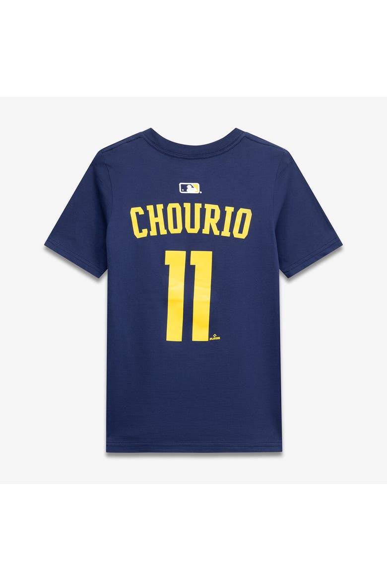 Youth Nike Jackson Chourio Navy Milwaukee Brewers Name & Number T-Shirt, Alternate, color, Navy