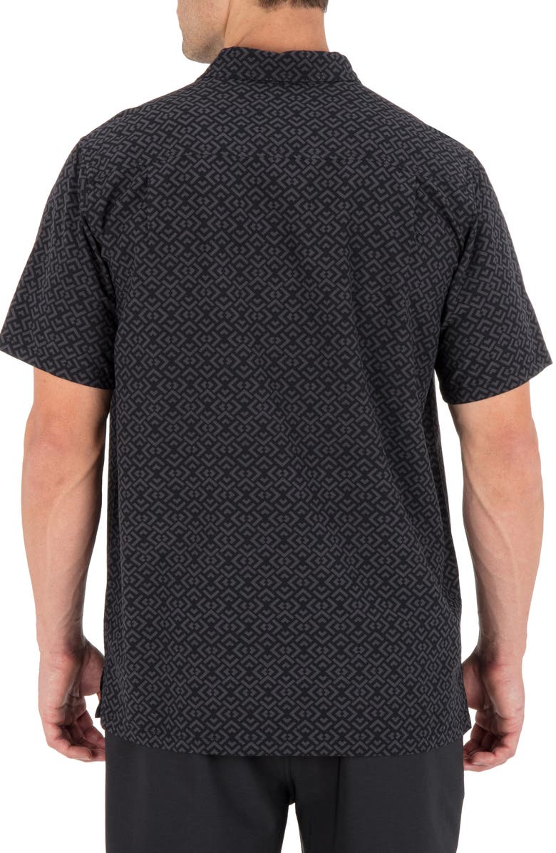 Hurley Incon Aero Short Sleeve Button-Up Shirt, Alternate, color, Black
