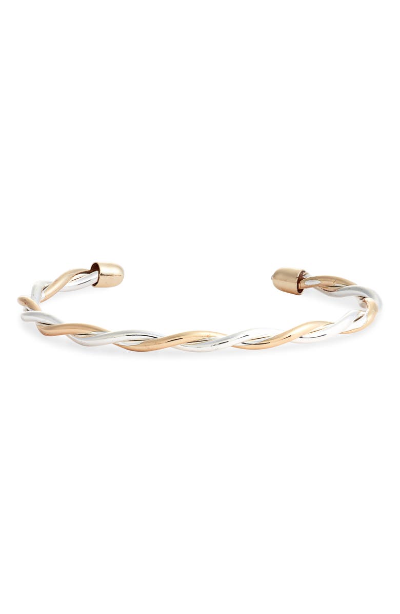 Nordstrom Twisted Wire Two Tone Cuff Bracelet, Main, color, Gold- Silver