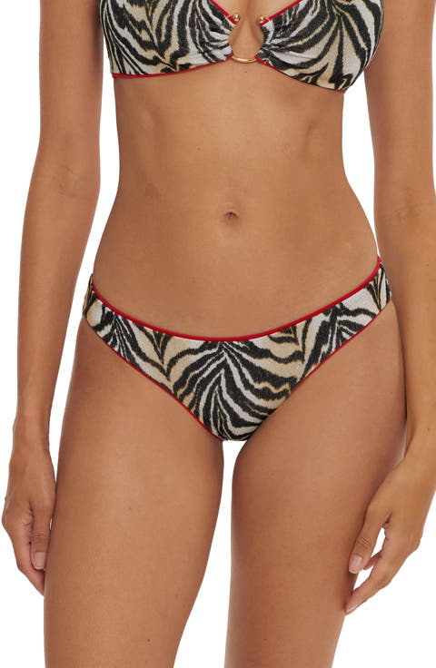 Reversible Metallic Moderate Coverage Hipster Swim Bottoms