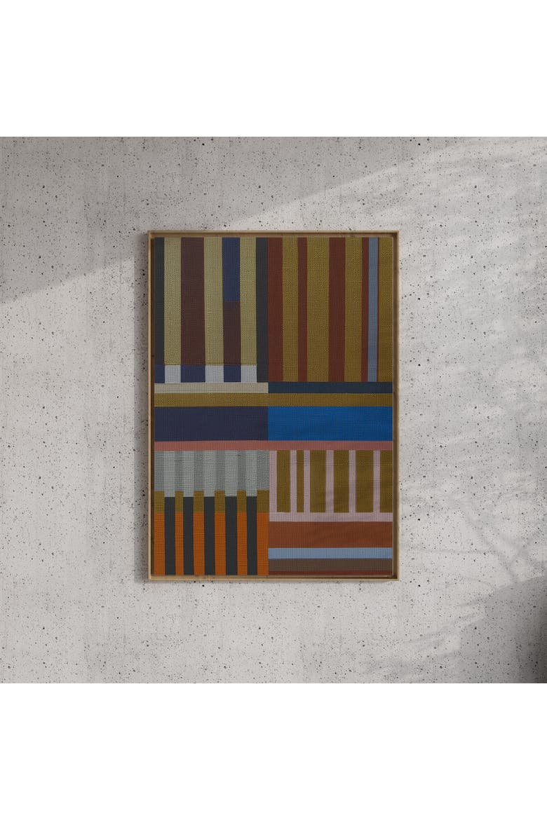 Woven Perspectives No. 03 Geometric Abstract Art Print, Alternate, color, Natural Oak Frame - 30x40