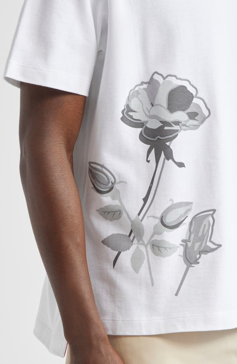 Thom Browne Rose Cotton Graphic T-Shirt, Alternate, color,