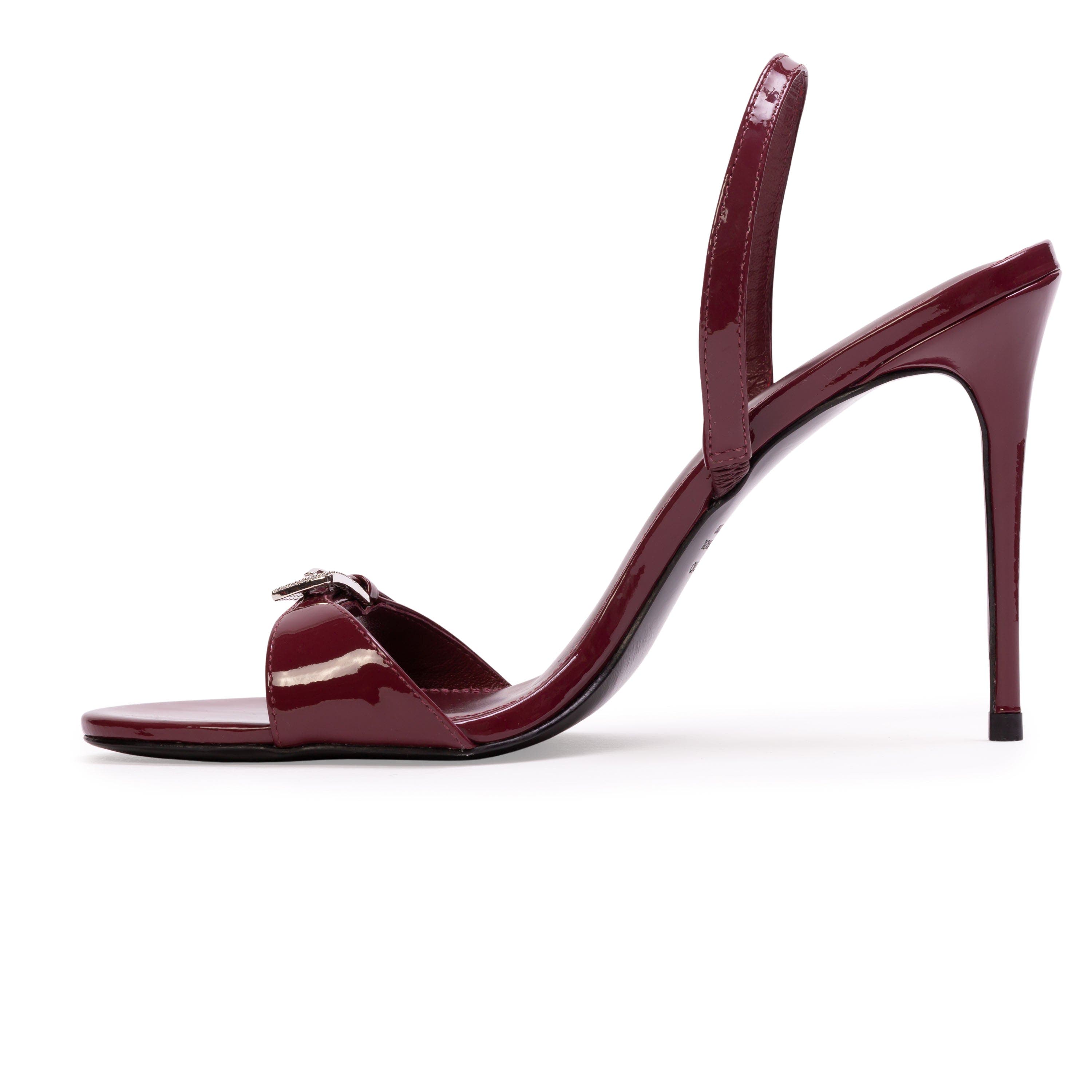 BLACK SUEDE STUDIO Romi 100 Patent Sandal, Alternate, color, Ruby Patent Leather