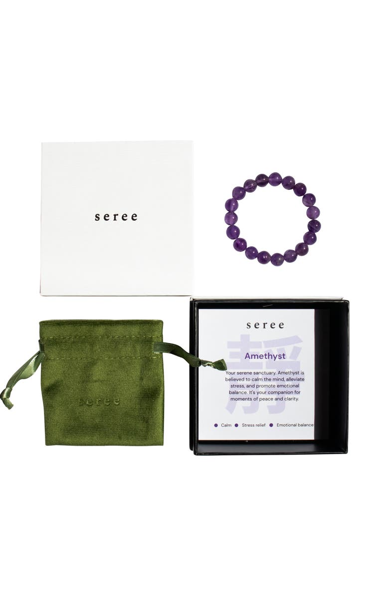 seree Manifest Collection Calm Purple Crystal Beaded Bracelet, Alternate, color, Purple