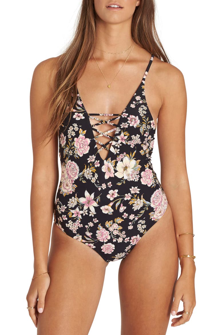 Love Trip One-Piece Swimsuit, Main, color, BLACK SANDS