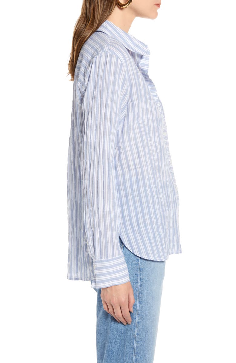 Treasure & Bond Dobby Stripe Boyfriend Shirt, Alternate, color, 