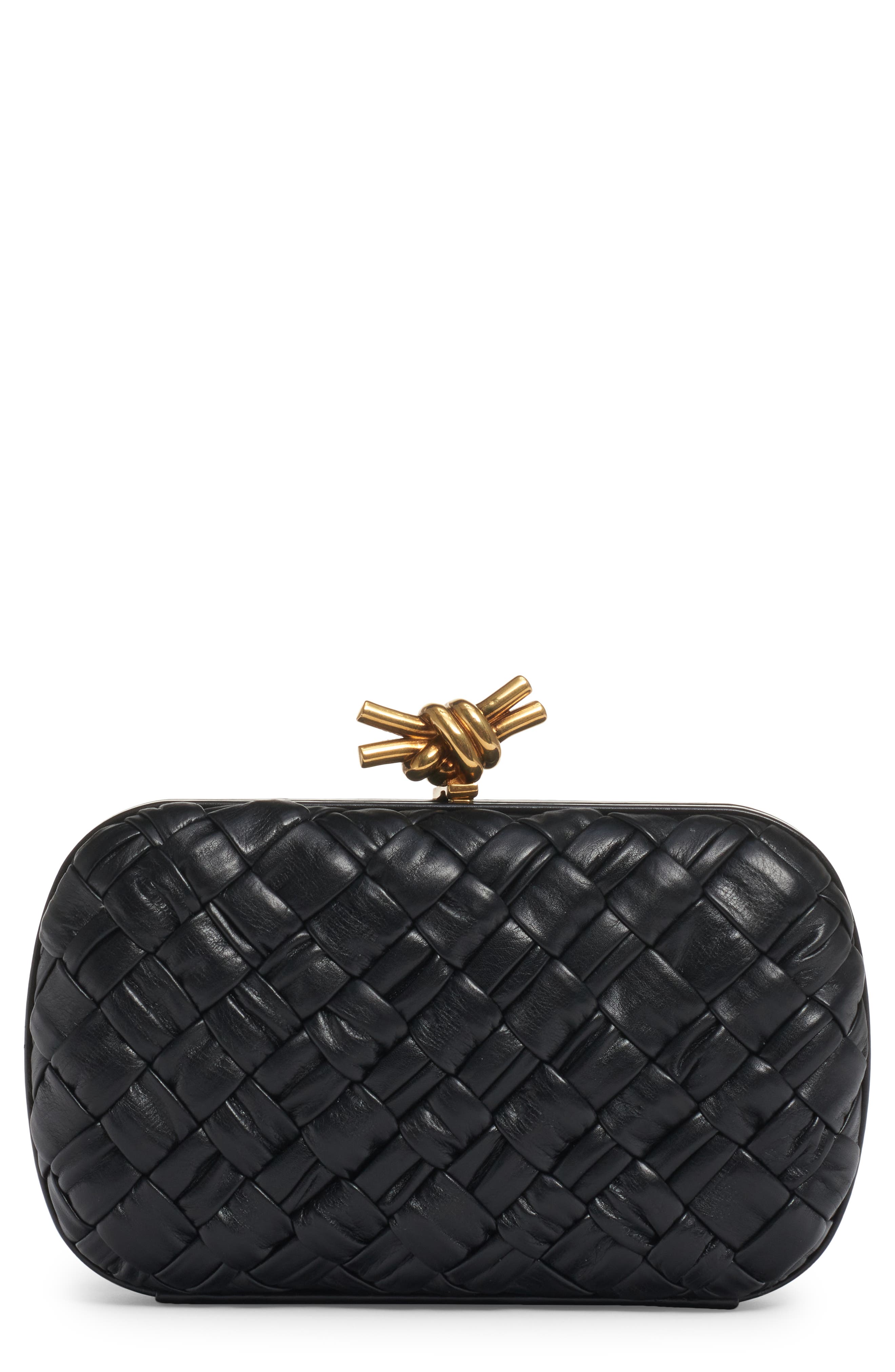 Bottega Veneta Knot Clasp Intrecciato Leather Minaudière, Main, color, 