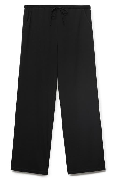 Mango Drawstring Straight Leg Pants In Black