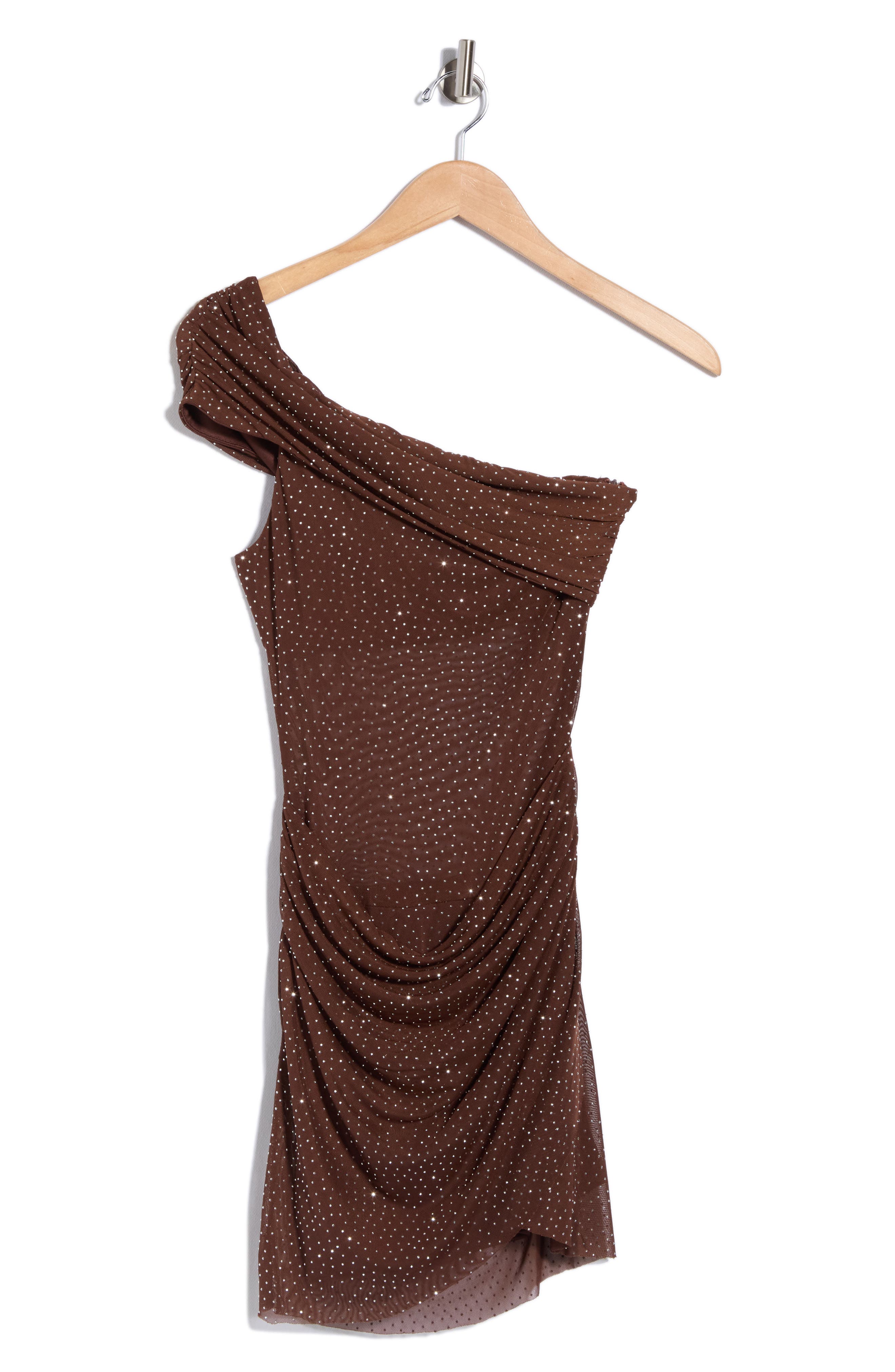 Adriessa Sheer One-Shoulder Long Sleeve Minidress