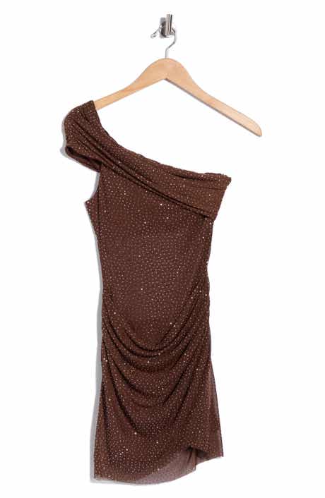 Adriessa Sheer One-Shoulder Long Sleeve Minidress
