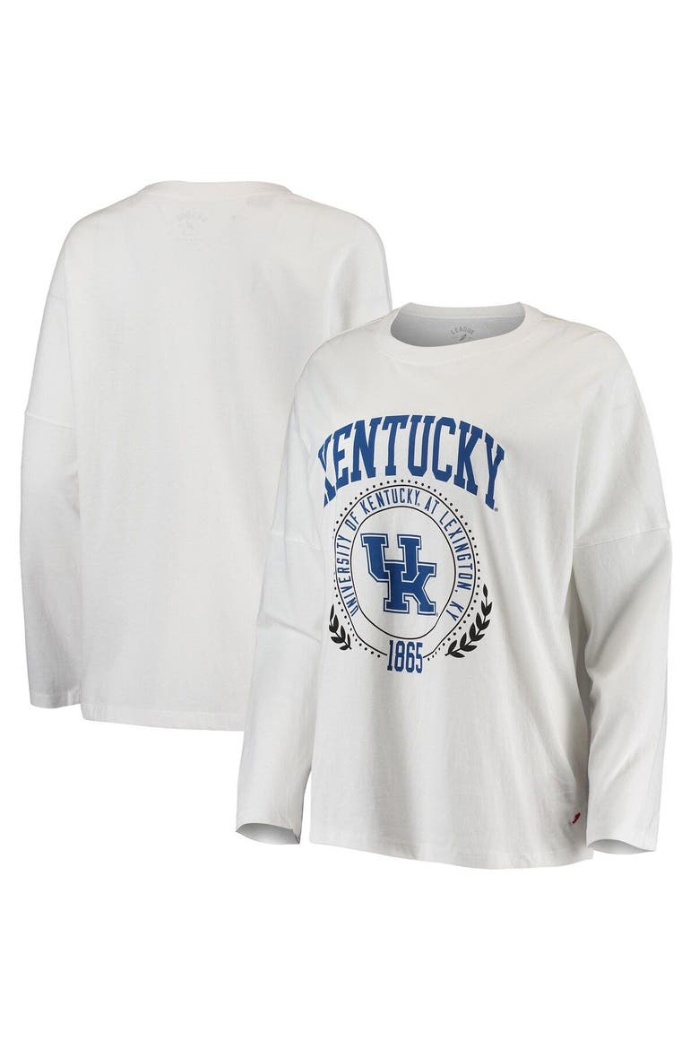 Women's League Collegiate Wear White Kentucky Wildcats Clothesline Oversized Long Sleeve T-Shirt, Main, color, White