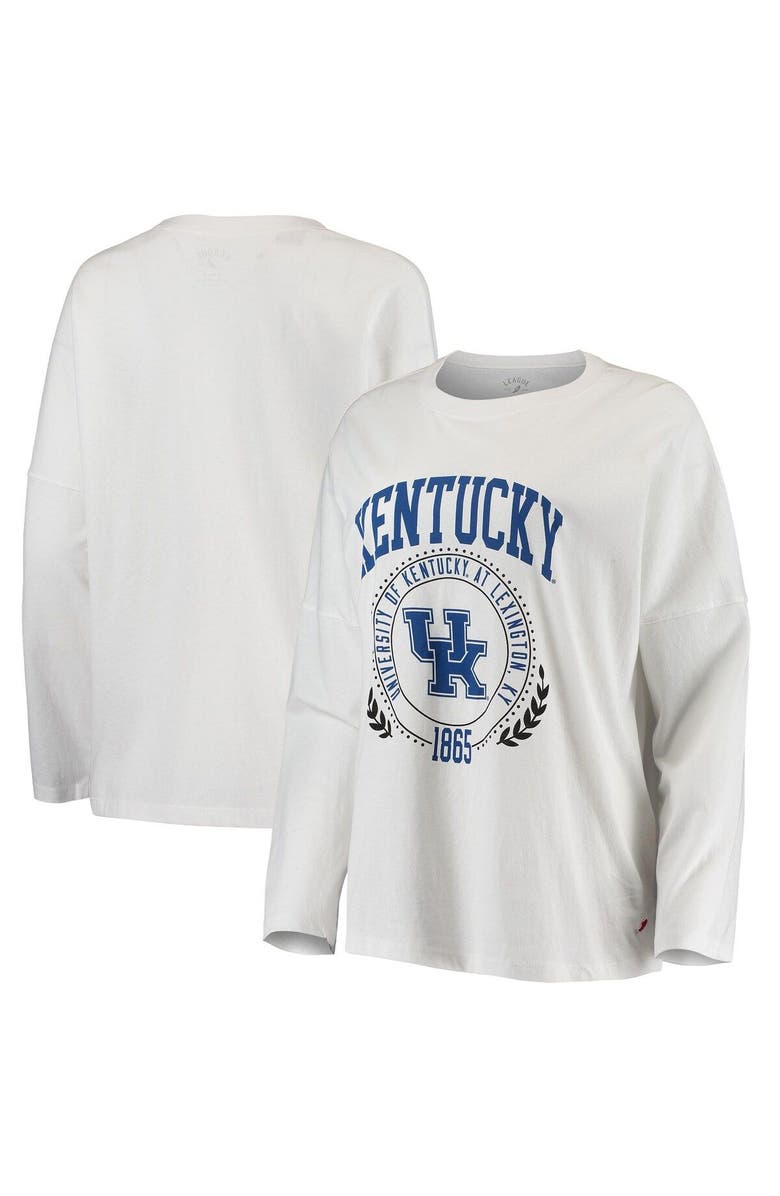 LEAGUE COLLEGIATE WEAR Women's League Collegiate Wear White Kentucky Wildcats Clothesline Oversized Long Sleeve T-Shirt, Main, color,