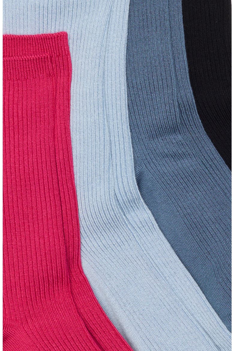Assorted 4-Pack Everyday Rib Crew Socks, Alternate, color, BLUE MULTI PACK