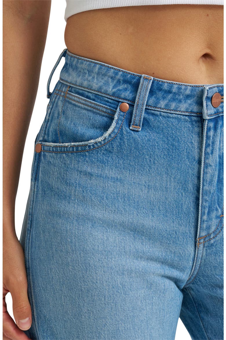 Cowboy Cutoff Denim Longline Shorts, Alternate, color, RIYAH
